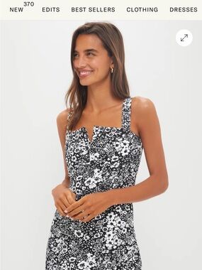 Tuckernuck Gaia Black & White Floral Square-Neck Dress